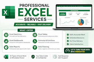 do microsoft excel data entry, formatting and sales report