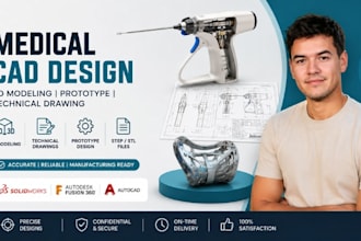 medical cad, healthcare device, solidworks, prototype, technical drawing