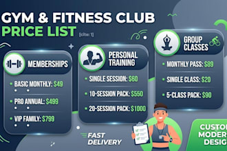 design a custom price list or menu card
