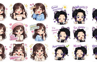 draw cute furry stickers, animated emotes for discord and telegram