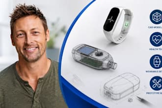 medical device cad modeling, health monitoring device cad, wearable tech