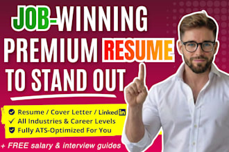 write professional ats resume, CV, cover letter and optimize linkedin profile