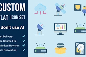 design unique and modern custom flat icon set