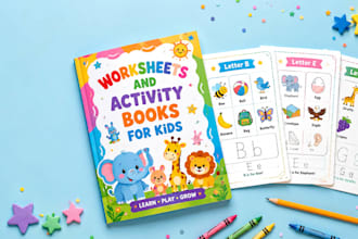 create printable worksheets and activity books for kids