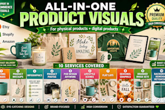 design etsy shopify and amazon product images and mockups