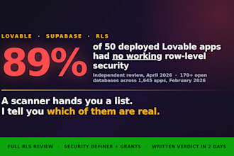 fix lovable supabase rls, auth and security bugs in your vibe coded app