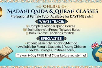 be your female quran teacher and teach online quran tajweed