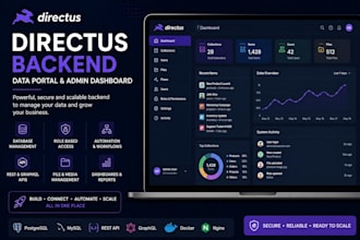 build a directus backend data portal and admin dashboard