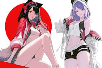 draw beautiful sfw or nsfw anime art illustration
