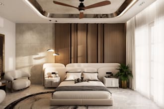 create a luxury bedroom interior 3d rendering