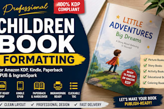 do children book formatting, KDP layout and ebook formatting