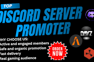 do minecraft server promotion, fivem server, dayz, rust discord server promotion