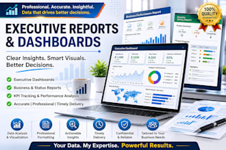 create executive dashboards, status reports and business reports
