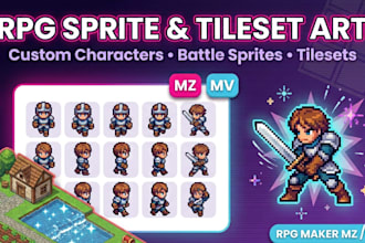 rpg maker mz mv character sprite sheet sprite animation sv battle sprite tileset