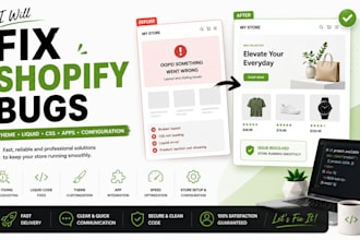 fix shopify bugs, errors, issues and shopify liquid code