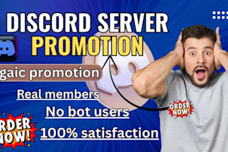 boost, advertise and grow your discord server promotion with real organic member