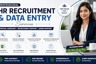 hr support, recruitment, data entry and admin assistance