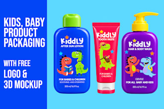 design children products, games and educational packaging or label