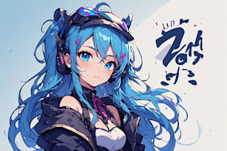draw live2d anime character for vtuber