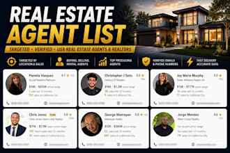 collect usa real estate agents, realtors email, contact list b2b lead generation