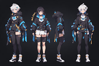 design your character, vtuber, reference sheet, turnaround