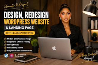 design, redesign outdated wordpress website and landingpage with elementor pro