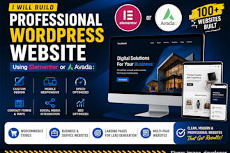 build a professional wordpress website using elementor or avada
