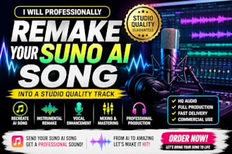 professionally remake your suno ai song into a studio quality track
