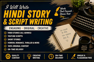 write engaging hindi stories, scripts, and creative content