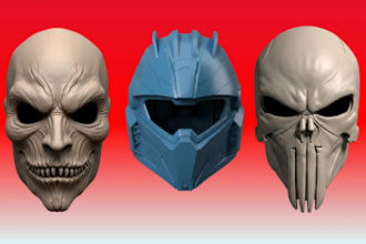 design 3d mask 3d helmet wearable 3d cosplay mask oni anime mask for 3d printing