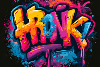 hand draw marker graffiti style tag or logo