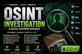 conduct osint investigation, background research and digital footprint analysis