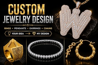 create custom jewelry cad designs with realistic rendering