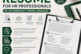 write an ats resume for HR and payroll specialist roles