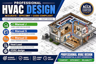 do manual j, s, d hvac load calculations and duct design for any city