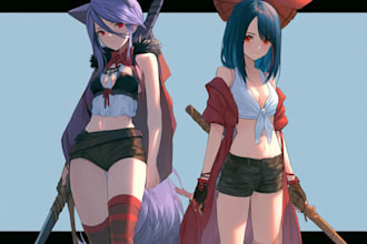 draw anime style illustration, vtuber, oc for you