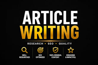write original and well researched articles with references