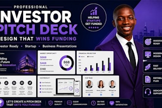 design a professional investor pitch deck presentation