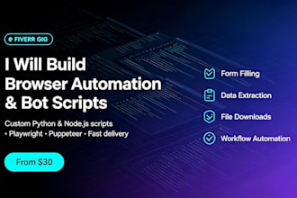 build browser automation and bot scripts with python or nodejs