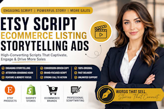 create etsy script amazon product video ecommerce listing video storytelling ads