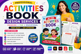 diseñaré activity books, crucigramas, sopa de letras y portada para KDP