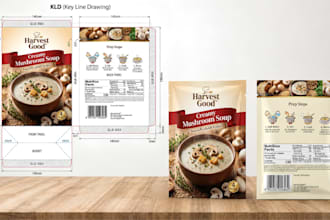 design food pouch, snack packaging, stand up pouch and retail food label design