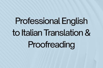 professionally translate or proofread english to italian