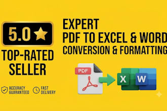 do PDF to excel, PDF to word conversion and document formatting