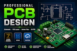 do pcb design, pcb layout, ciruit design and program esp32