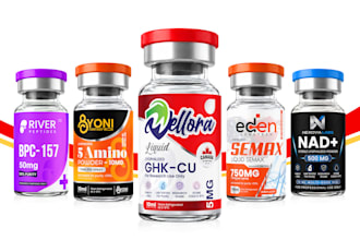 design custom peptide and supplement vial labels