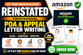write amazon poa for account suspension reinstatement, and appeal letter