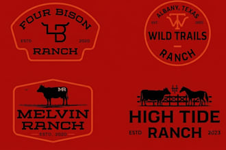 do modern cattle brand western ranch cowboy texas logo and livestock branding