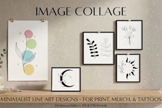 design modern botanical line art and boho wall decor