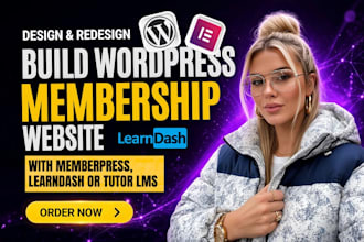 build wordpress membership website with memberpress, learndash and tutor lms